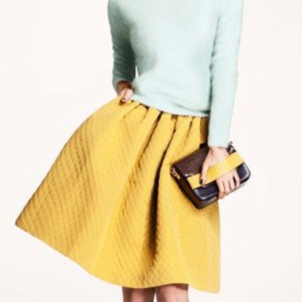 h&m mustard circle skirt nwt